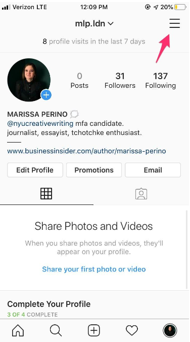 get the video link in Instagram