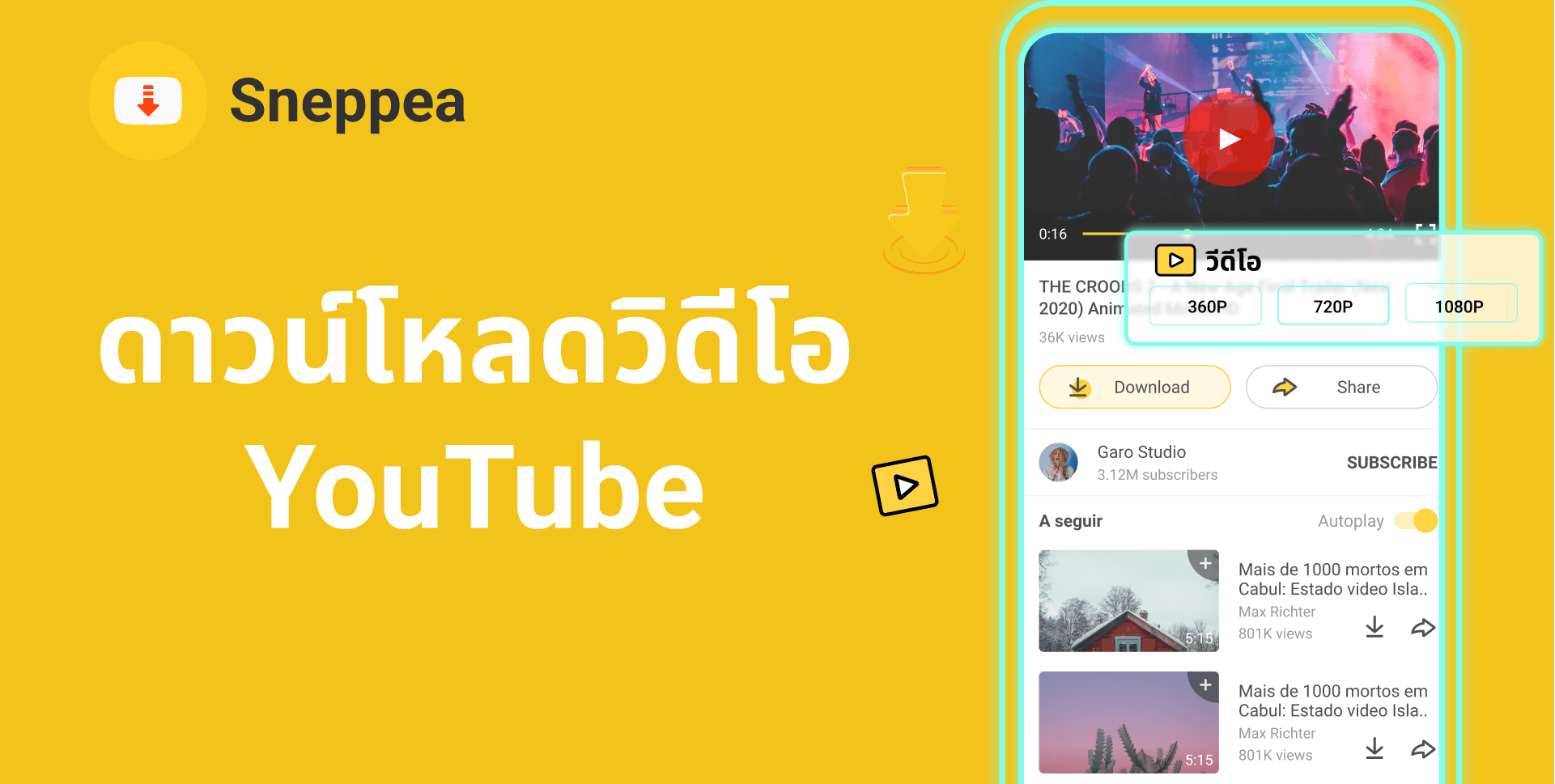 ดาวน์โหลดวิดีโอ youtube