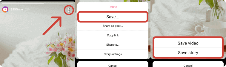 download own instagram story on phone