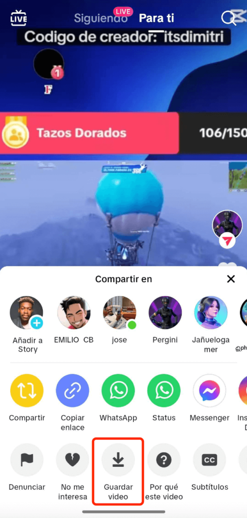Descargar vídeos de TikTok en tu móvil